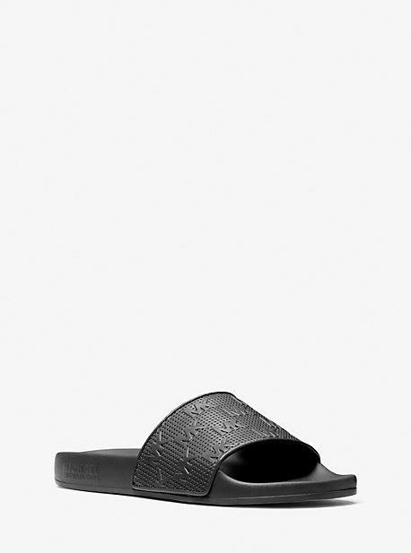 michael kors slides gilmore|gilmore embossed slide sandals.